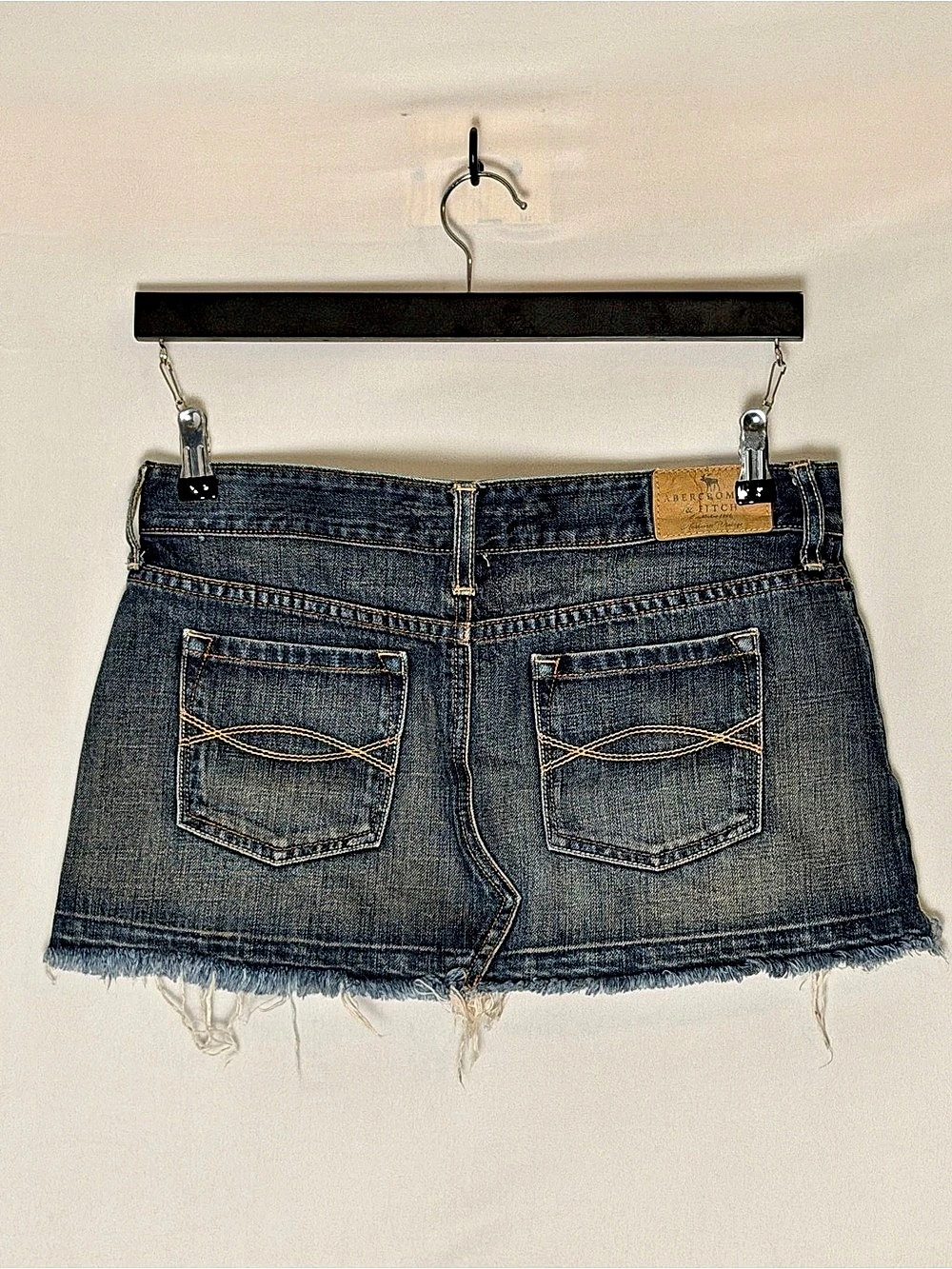 VINTAGE Y2K Abercrombie & Fitch Distressed Micro Mini Skirt Cutoff Low Rise 4